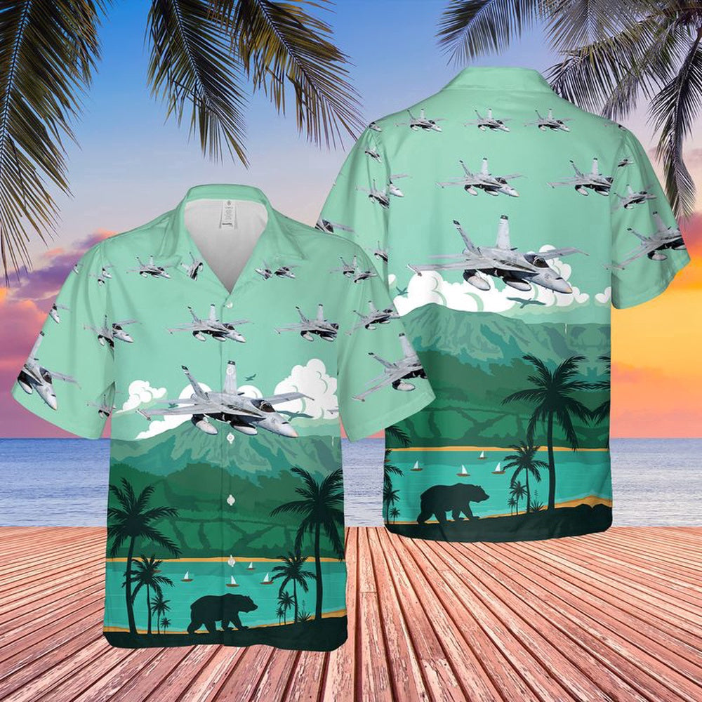 Navy Hawaiian Shirt, Us Navy Mcdonnell Douglas Fa-18 Hornet Hawaiian Shirt, Navy Shirts Mens