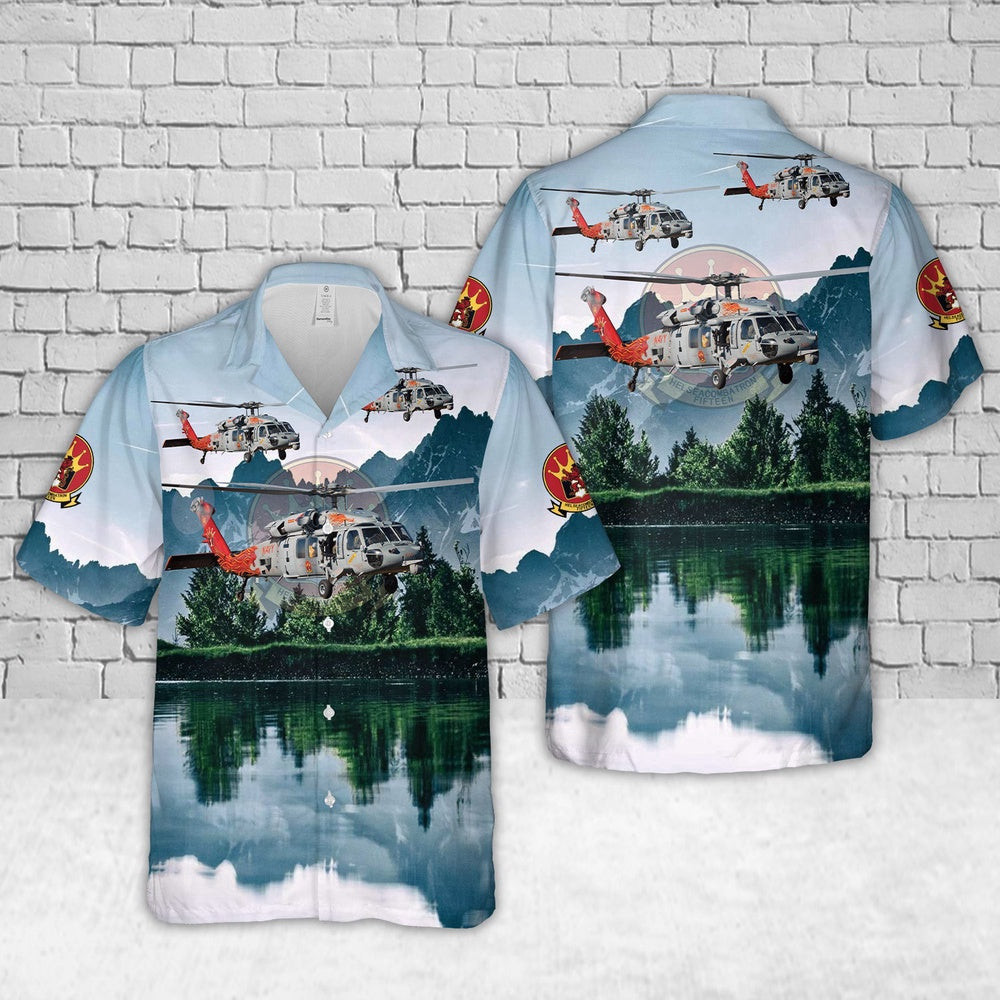 Navy Hawaiian Shirt, Us Navy Mh-60S Armed Helo Of Hsc-15 Red Lions Hawaiian Shirt, Navy Shirts Mens
