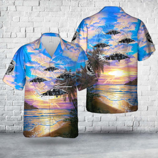 Navy Hawaiian Shirt, Us Navy Mh-60S Armed Helo Of Hsc-22 Sea Knights Hawaiian Shirt, Navy Shirts Mens