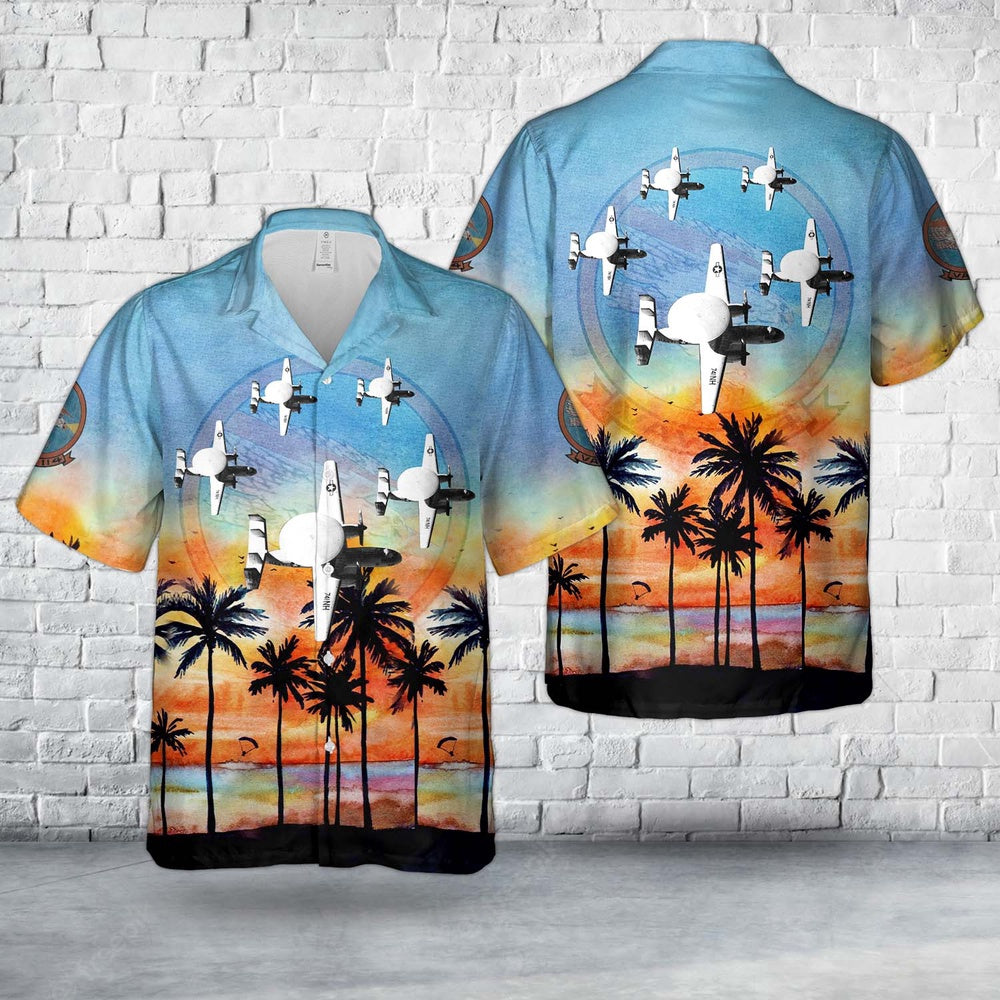 Navy Hawaiian Shirt, Us Navy Northrop Grumman E-2 Hawkeye 741Nh Vaw-114 Hawaiian Shirt, Navy Shirts Mens