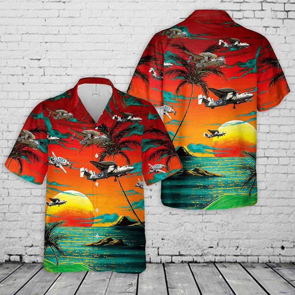 Navy Hawaiian Shirt, Us Navy Northrop Grumman E-2 Hawkeye Hawaiian Shirt, Navy Shirts Mens