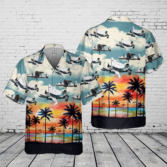 Navy Hawaiian Shirt, Us Navy Northrop Grumman E-2 Hawkeye Pocket Hawaiian Shirt, Navy Shirts Mens