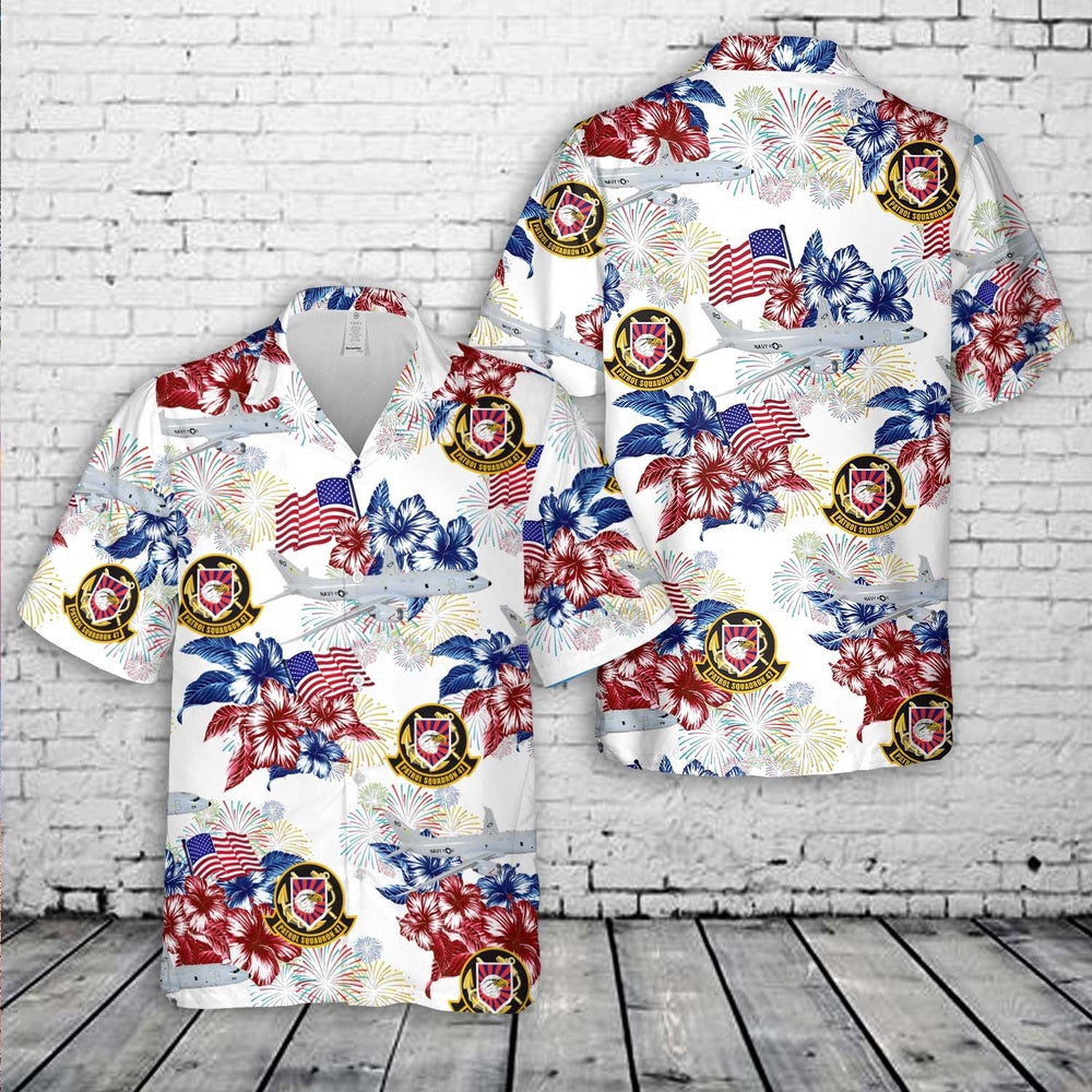 Navy Hawaiian Shirt, Us Navy Patrol Squadron 47 (Vp-47), The Golden Swordsmen P-8 Poseidon, 4Th Of July Hawaiian Shirt, Navy Shirts Mens