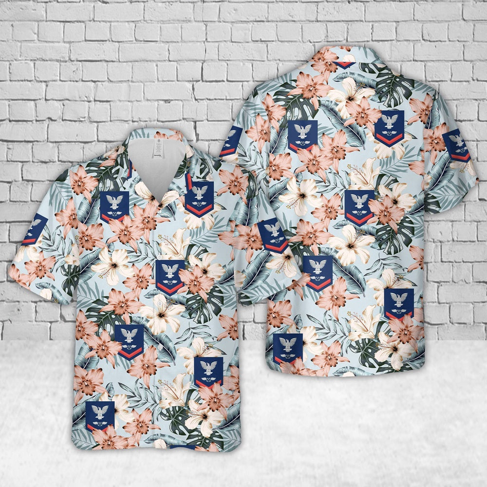 Navy Hawaiian Shirt, Us Navy Red E-4 Aviation Boatswain'S Mate Ab Hawaiian Shirt, Navy Shirts Mens