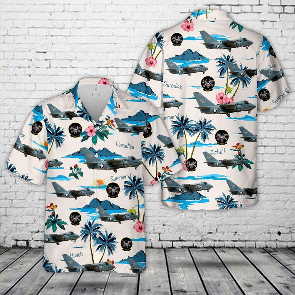 Navy Hawaiian Shirt, Us Navy S-3B Of Vx-30 Bloodhounds Hawaiian Shirt, Navy Shirts Mens