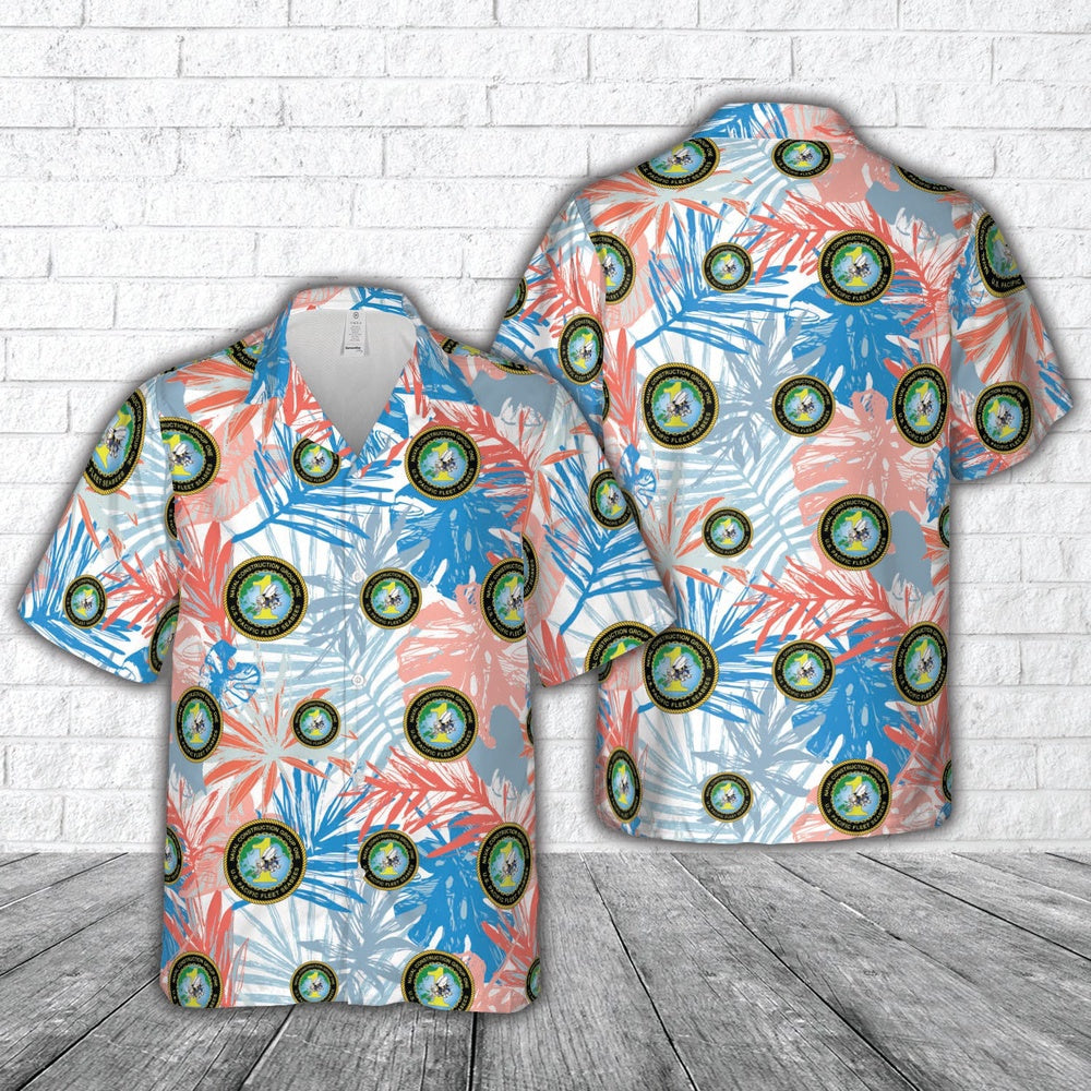 Navy Hawaiian Shirt, Us Navy Seabee Naval Construction Group 1 Hawaiian Shirt_5000, Navy Shirts Mens