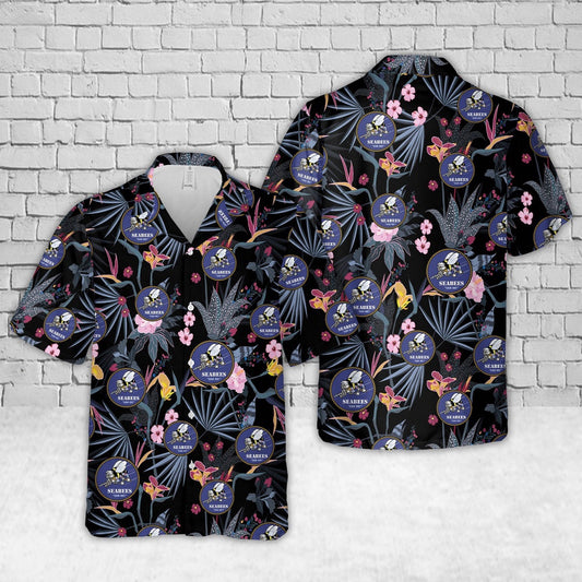 Navy Hawaiian Shirt, Us Navy Seabees Old Hawaiian Shirt, Navy Shirts Mens