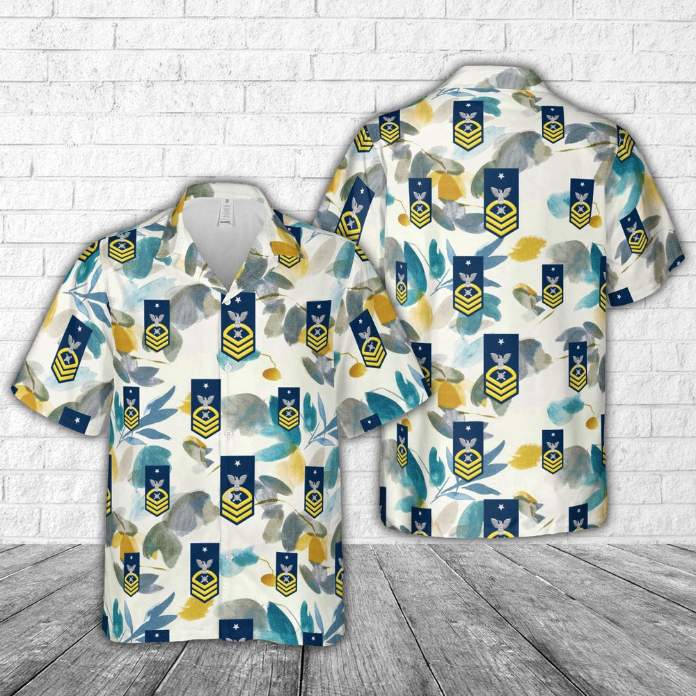 Navy Hawaiian Shirt, Us Navy Senior Chief Gold E-8 Explosive Ordinance Disposal Eod Hawaiian Shirt, Navy Shirts Mens