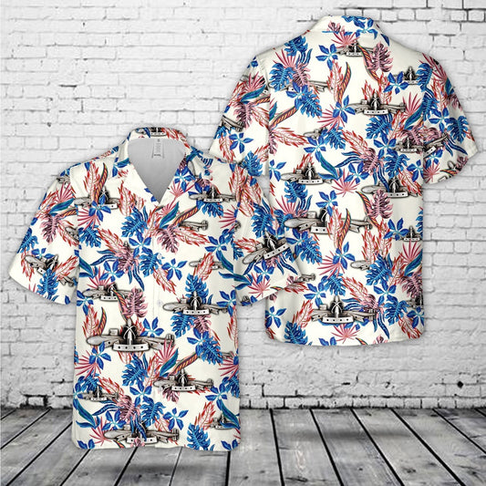 Navy Hawaiian Shirt, Us Navy Silver Ssbn Deterrent Patrol Insignia Hawaiian Shirt, Navy Shirts Mens