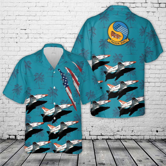 Navy Hawaiian Shirt, Us Navy Training Squadron Nine (Vt-9) T-45Cs Hawaiian Shirt, Navy Shirts Mens
