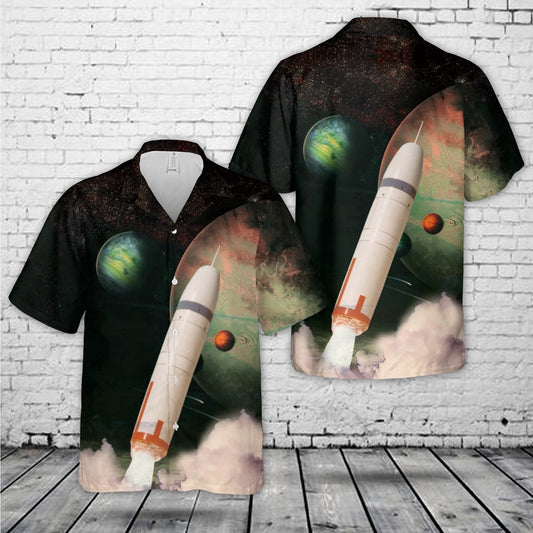 Navy Hawaiian Shirt, Us Navy Ugm-96 Trident I (C4) American Submarine-Launched Ballistic Missile (Slbm) Hawaiian Shirt, Navy Shirts Mens