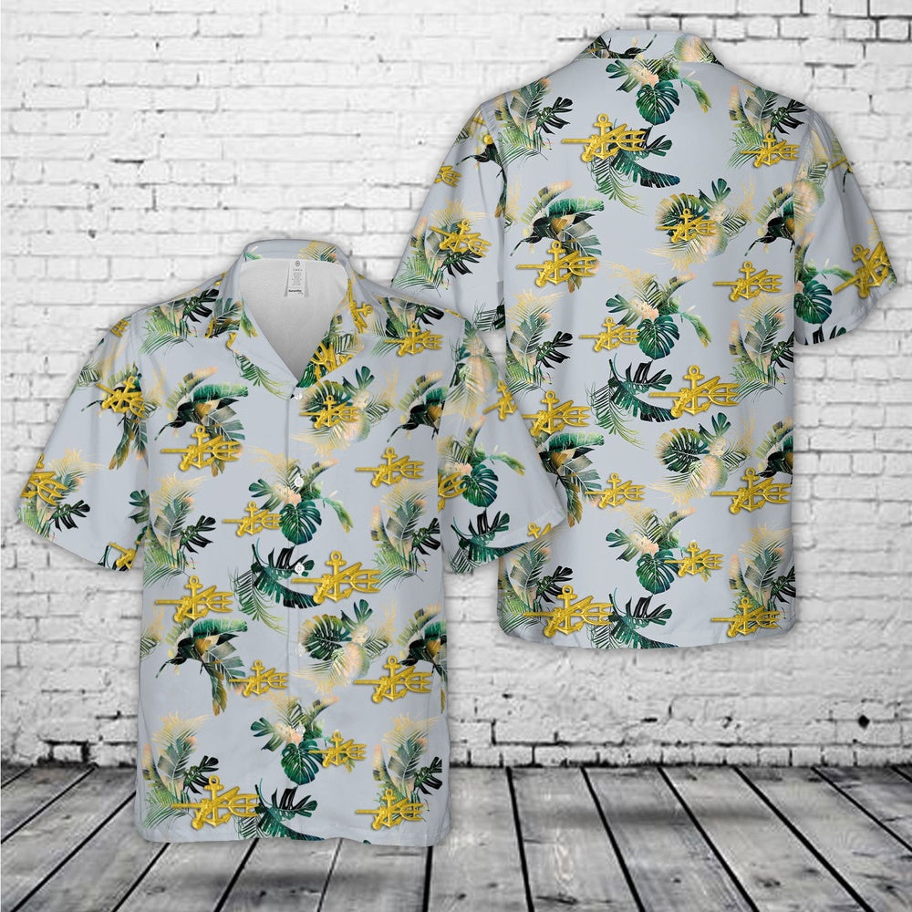 Navy Hawaiian Shirt, Us Navy Underwater Demolition Badge Hawaiian Shirt, Navy Shirts Mens
