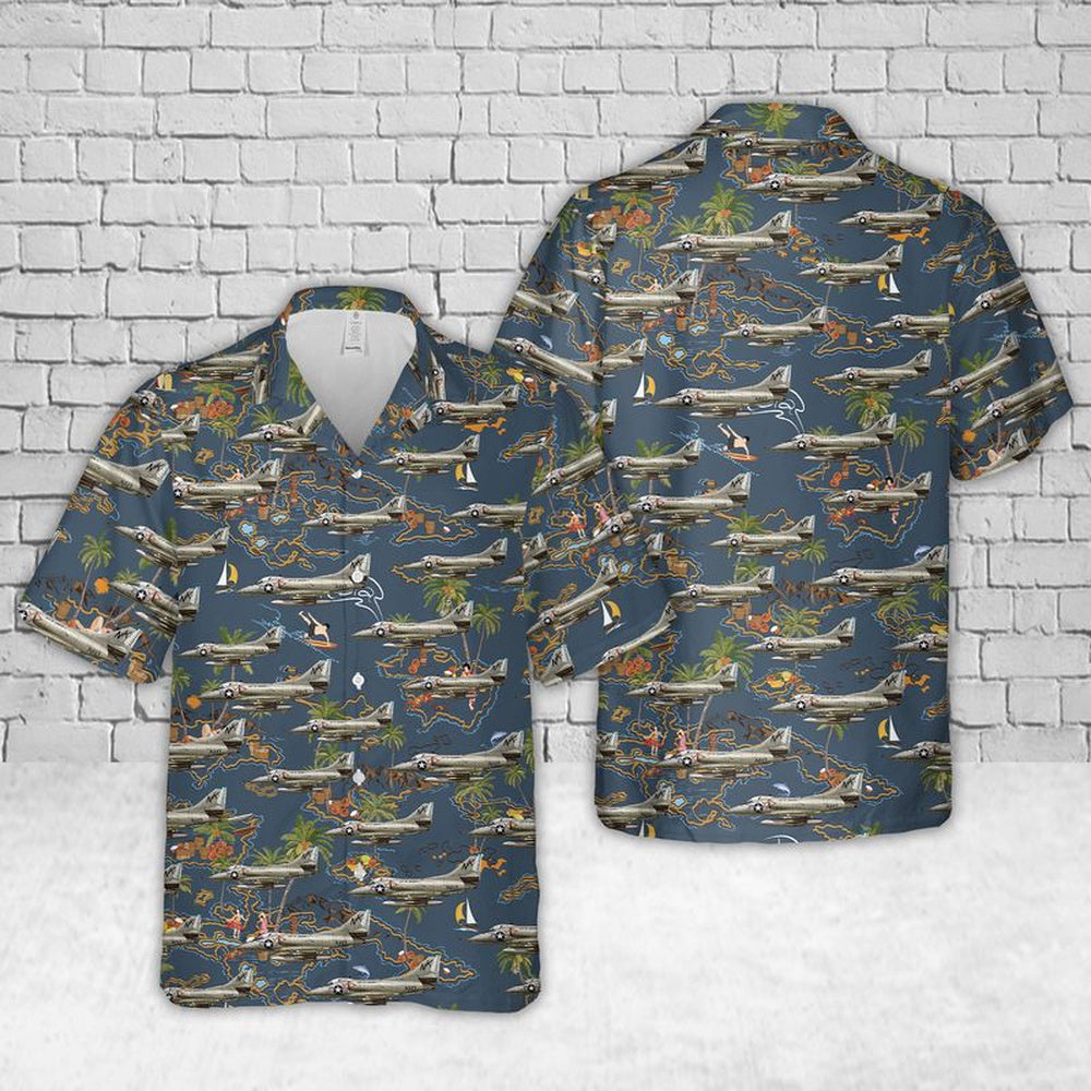 Navy Hawaiian Shirt, Us Navy Va-146 A-4 Skyhawk Hawaiian Shirt, Navy Shirts Mens