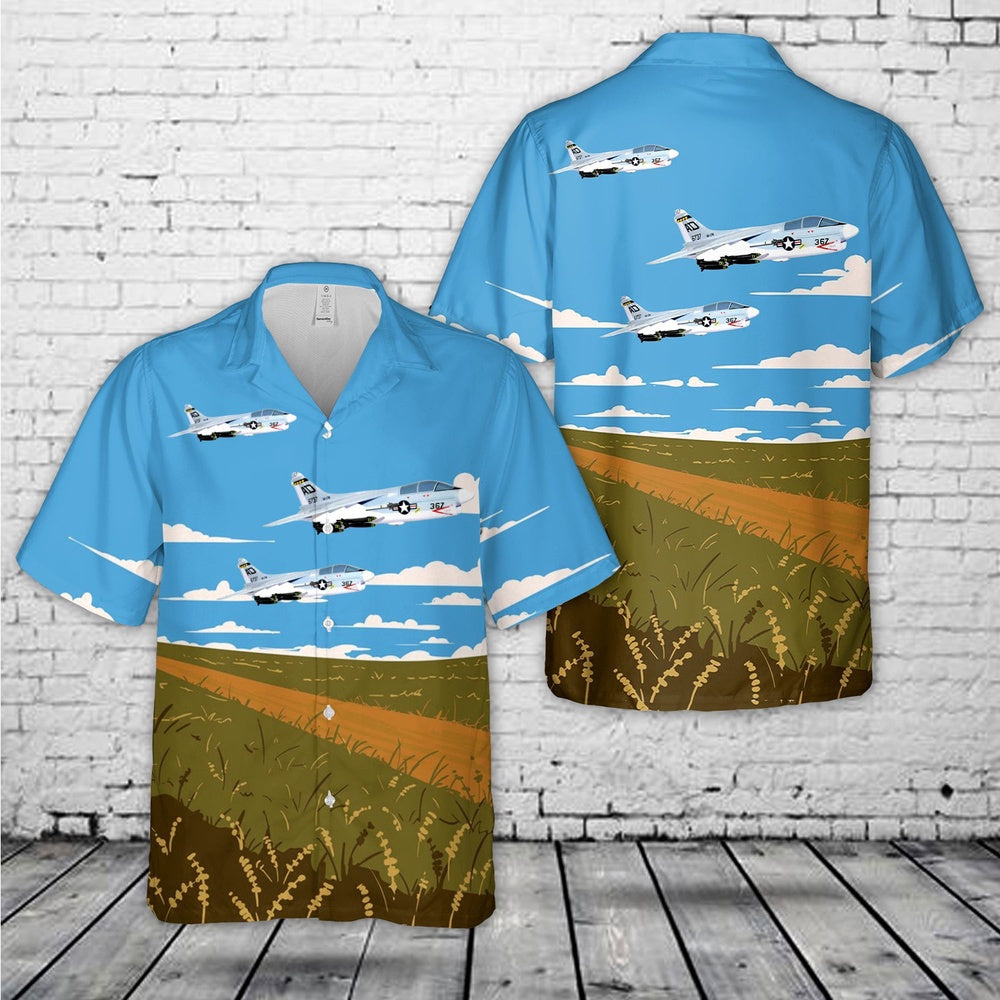 Navy Hawaiian Shirt, Us Navy Va-174 Hellrazors (1980) Ta-7C Hawaiian Shirt, Navy Shirts Mens