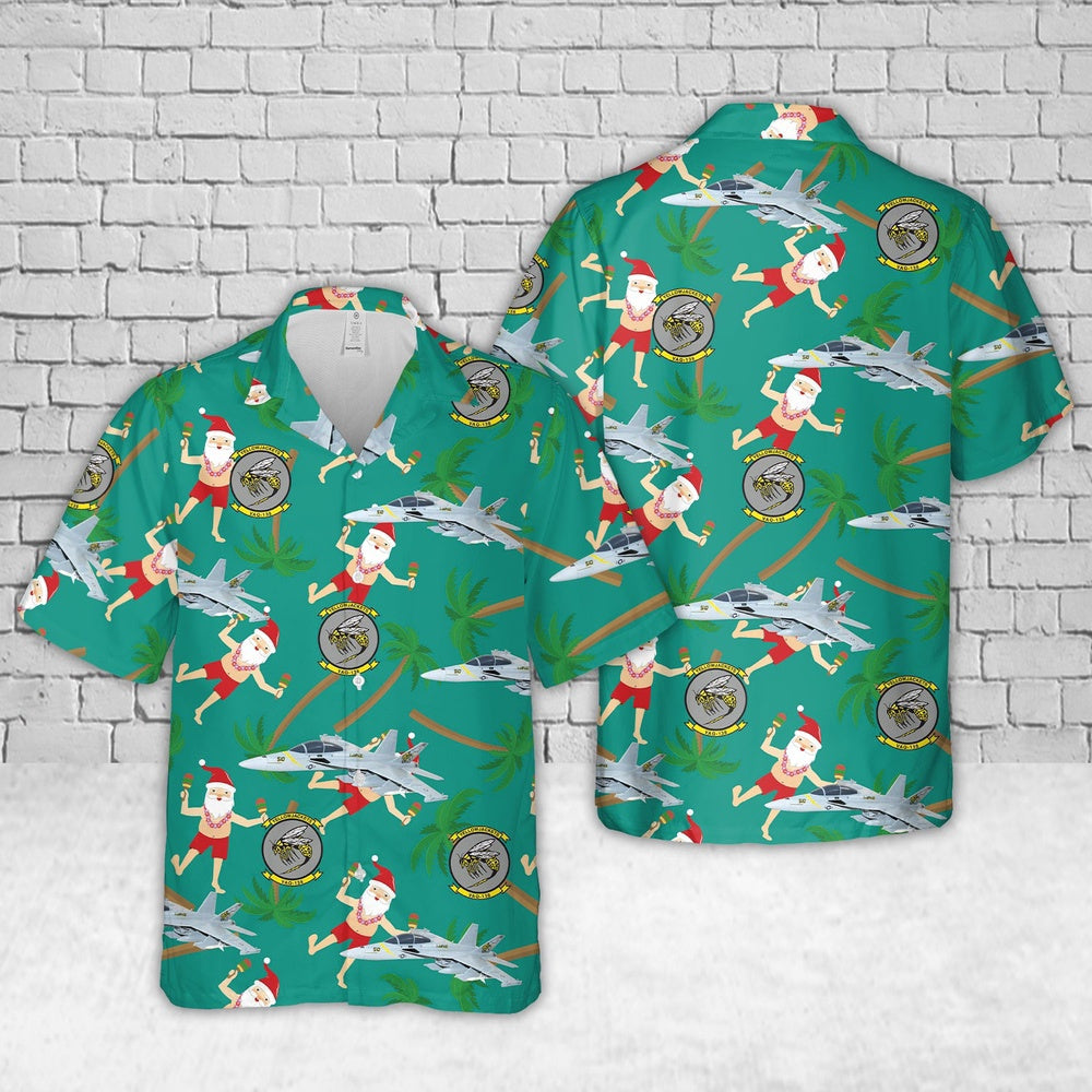 Navy Hawaiian Shirt, Us Navy Vaq-138 Yellowjackets 2020 Ea-18G Growler Christmas Hawaiian Shirt, Navy Shirts Mens