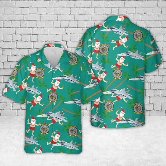 Navy Hawaiian Shirt, Us Navy Vaq-138 Yellowjackets 2020 Ea-18G Growler Christmas Hawaiian Shirt, Navy Shirts Mens