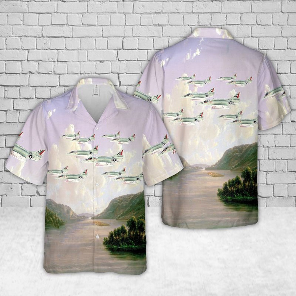Navy Hawaiian Shirt, Us Navy Vc-7 Douglas A-4 Skyhawk Hawaiian Shirt, Navy Shirts Mens