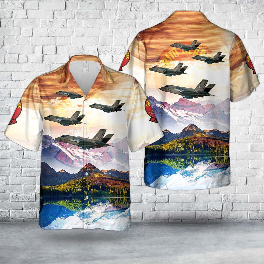 Navy Hawaiian Shirt, Us Navy Vf-101 Grim Reapers F-35C Hawaiian Shirt, Navy Shirts Mens