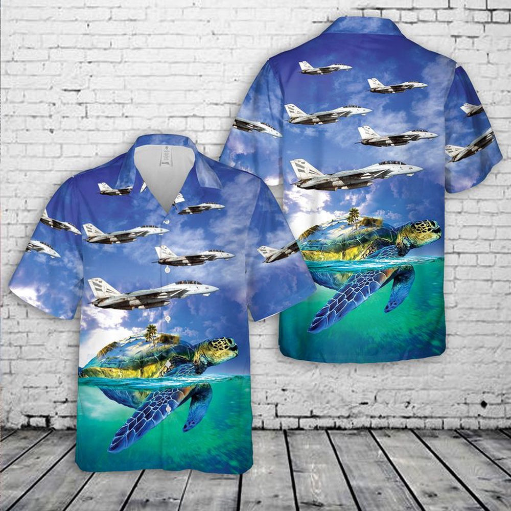 Navy Hawaiian Shirt, Us Navy Vf-154 F-14A Tomcats Hawaiian Shirt, Navy Shirts Mens