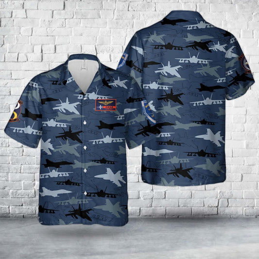 Navy Hawaiian Shirt, Us Navy Vfa-137 Mcdonnell Douglas Fa-18 Hornet Silhouettes Hawaiian Shirt, Navy Shirts Mens