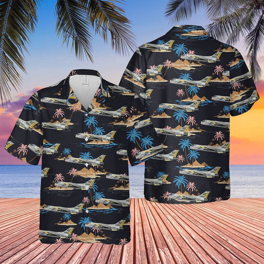 Navy Hawaiian Shirt, Us Navy Vought F-8E Crusader Of Vf-33 Hawaiian Shirt, Navy Shirts Mens