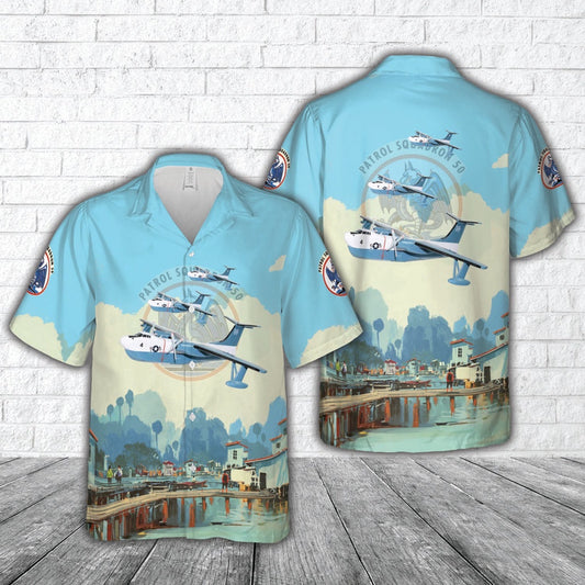 Navy Hawaiian Shirt, Us Navy Vp-50 Blue Dragon Martin P5M Marlin Hawaiian Shirt, Navy Shirts Mens