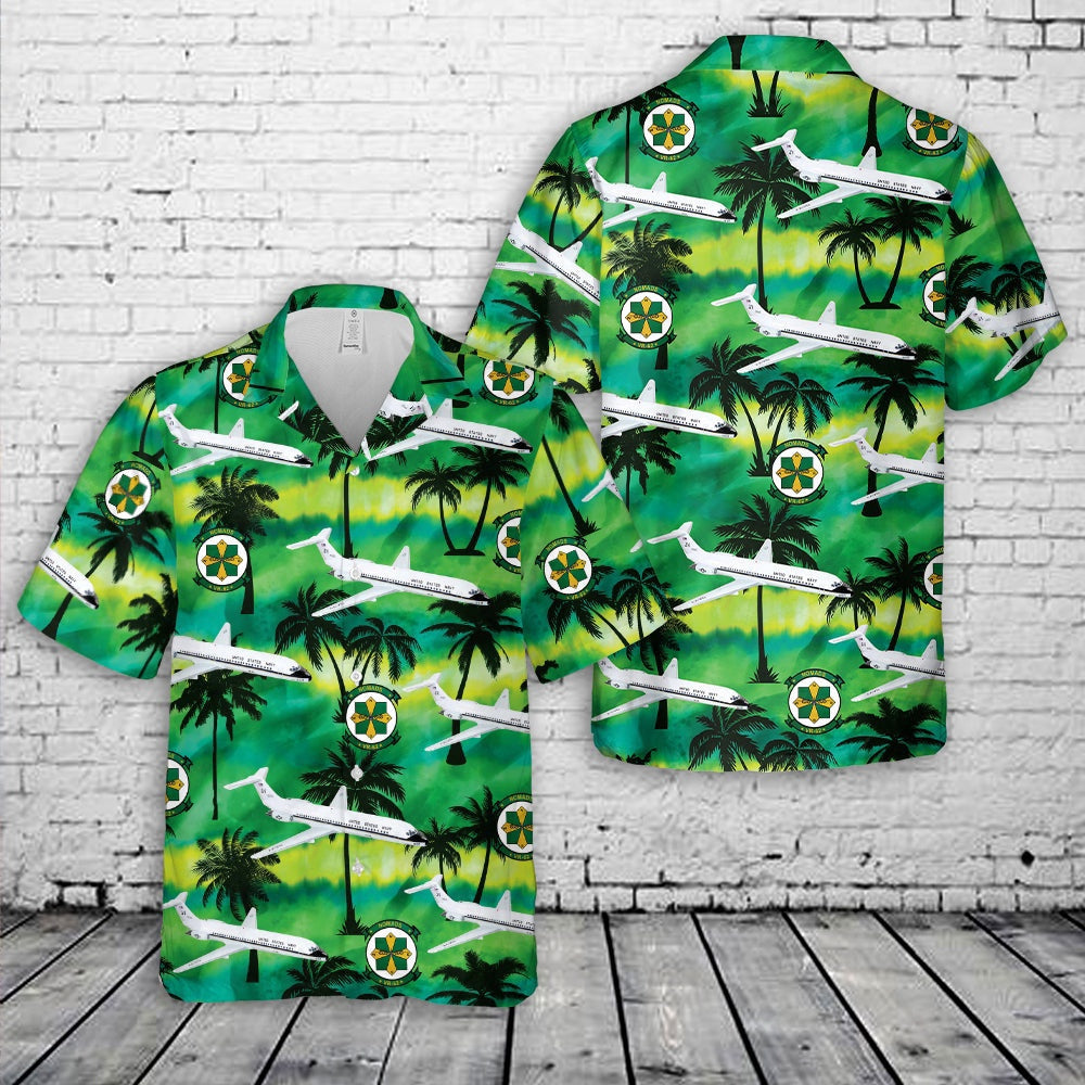 Navy Hawaiian Shirt, Us Navy Vr-58 Sunseekers C-9B Skytrain Ii Hawaiian Shirt, Navy Shirts Mens