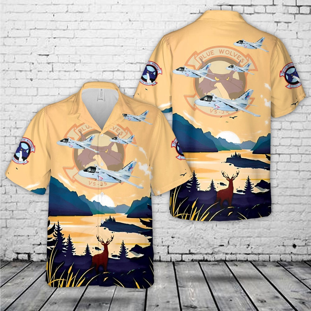 Navy Hawaiian Shirt, Us Navy Vs-35 Lockheed S-3B Viking Hawaiian Shirt, Navy Shirts Mens