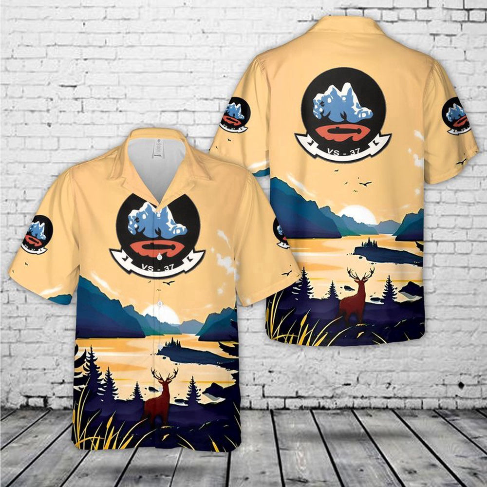 Navy Hawaiian Shirt, Us Navy Vs-37 S-3A Viking Hawaiian Shirt, Navy Shirts Mens