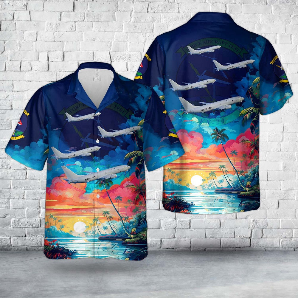 Navy Hawaiian Shirt, Us Navy Vx-20, Air Test And Evaluation Squadron Twenty P-8A Poseidon Hawaiian Shirt, Navy Shirts Mens