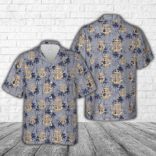 Navy Hawaiian Shirt, Us Navy Wwii Chief Anchor Hawaiian Shirt, Navy Shirts Mens