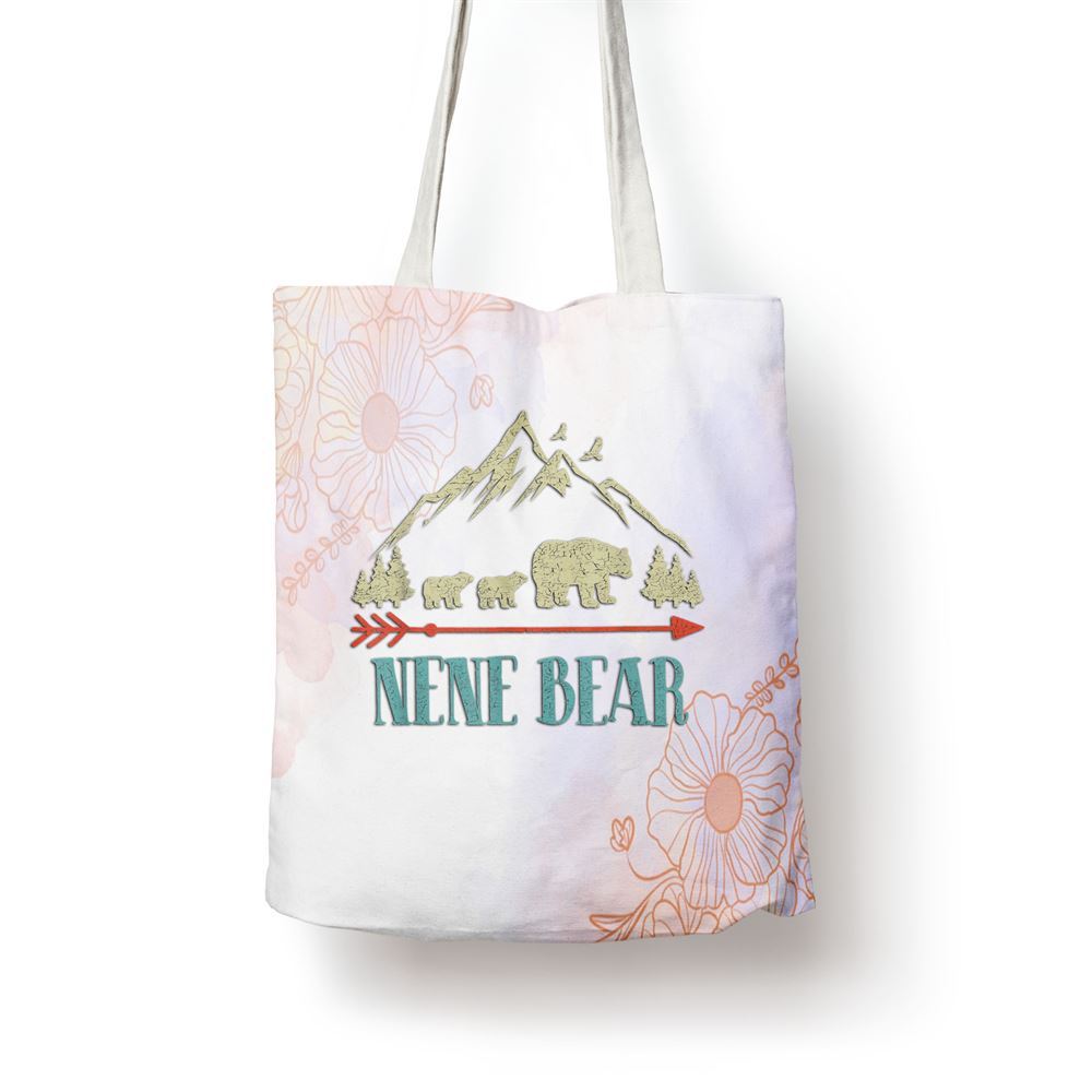 Nene Bearvintage Fathers Day Mothers Day Tote Bag, Women Tote Bag, Canvas Tote Bag, Printed Tote Bag