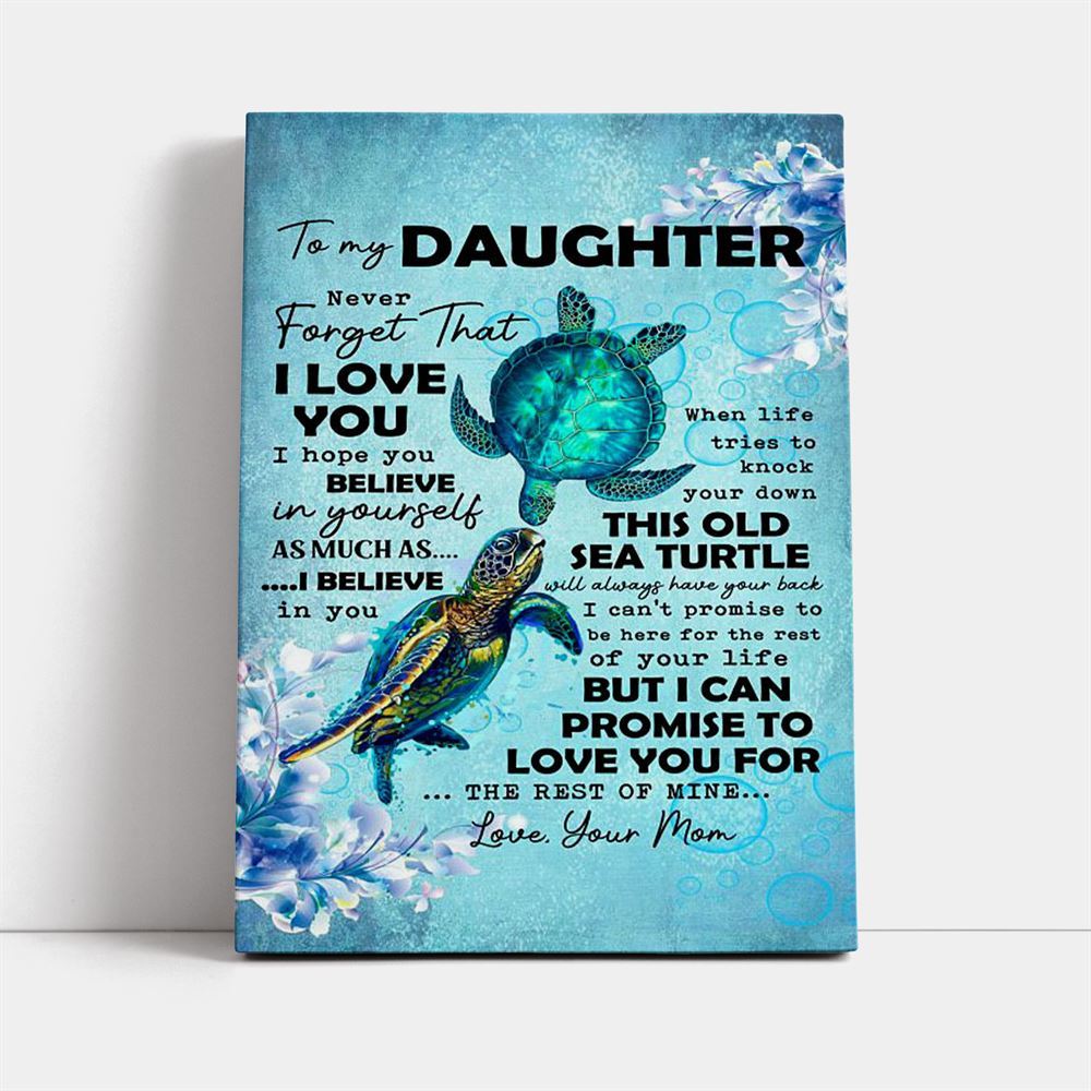 Never Forget That I Love You Mom To Daughter Canvas, Mother's Day Canvas Art, Gift For Mom, Birthday Gift, Mother's Day Wall Art