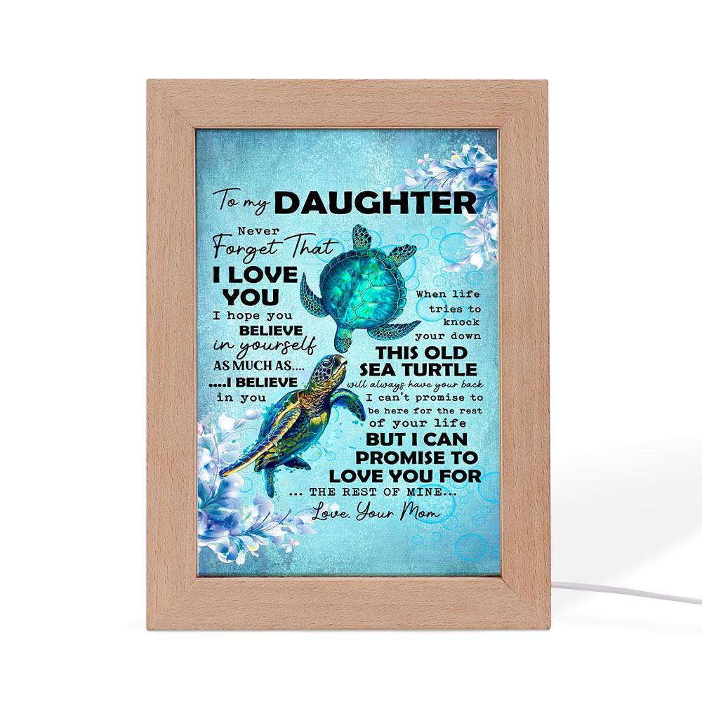 Never Forget That I Love You Mom To Daughter Frame Lamp, Mother's Day Night Light, Best Mom Ever, Gift For Mom