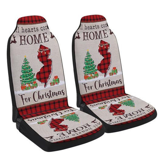New Jersey Christmas All Hearts Come Home For Christmas Cars Seat Cover, Christmas Car Seat Covers, Car Decor Gift