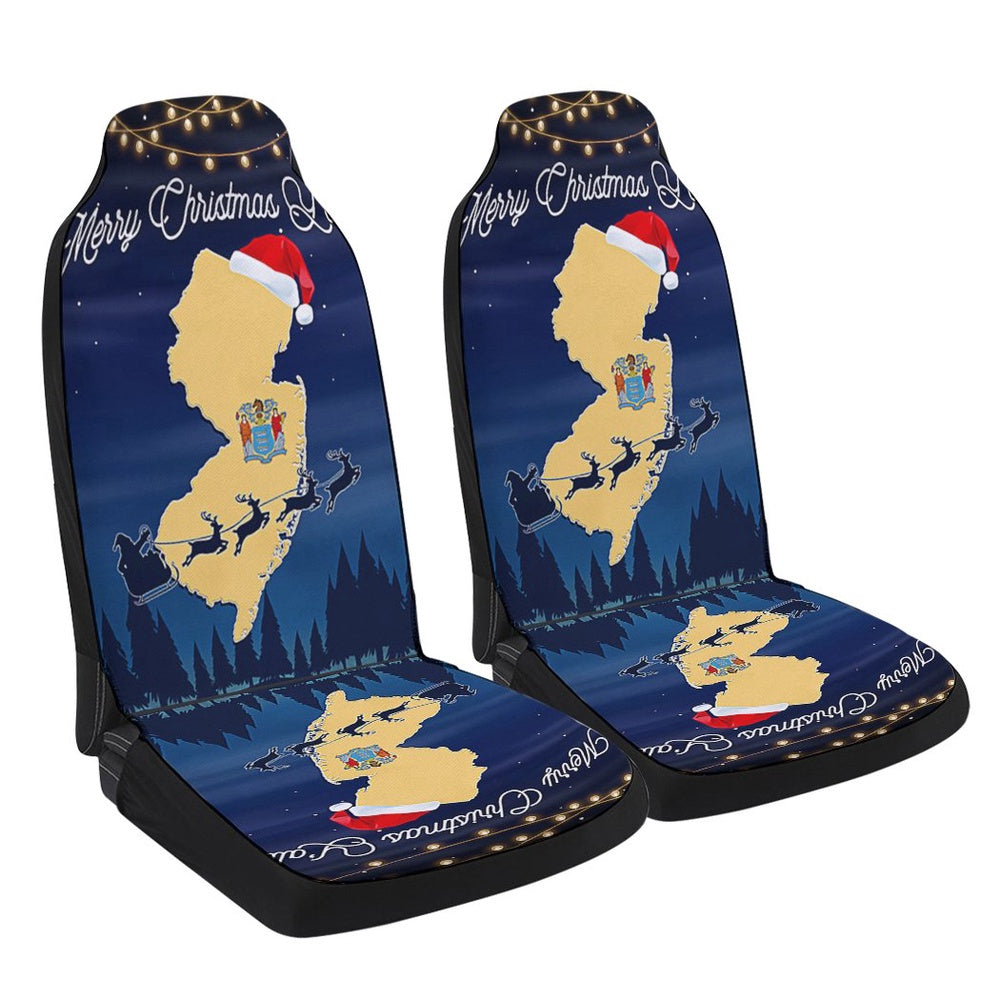 New Jersey Merry Christmas You all Cars Seat Cover, Christmas Car Seat Covers, Car Decor Gift