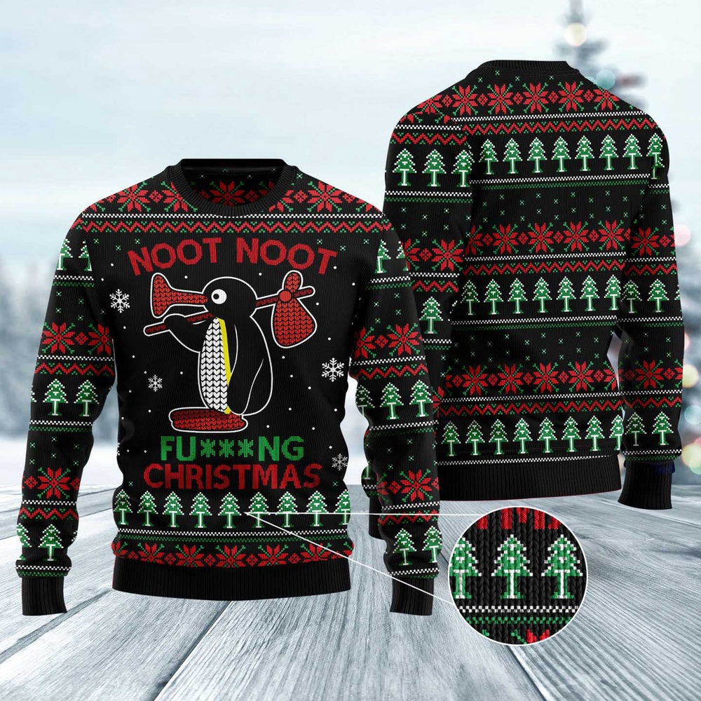 Noot Noot Penguin Ugly Christmas Sweater, Funny Xmas Sweater, Sweater Xmas