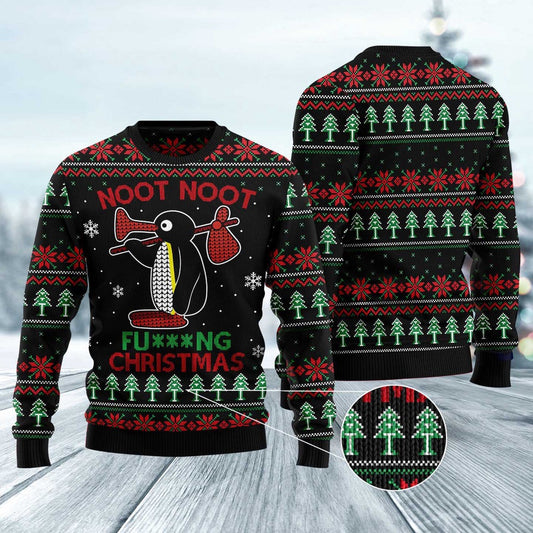 Noot Noot Penguin Ugly Christmas Sweater, Funny Xmas Sweater, Sweater Xmas