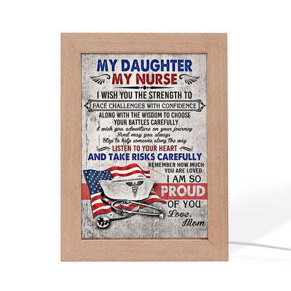 Nurse Frame Lamp Prints From Mom To Daughter, Mother's Day Night Light, Best Mom Ever, Gift For Mom