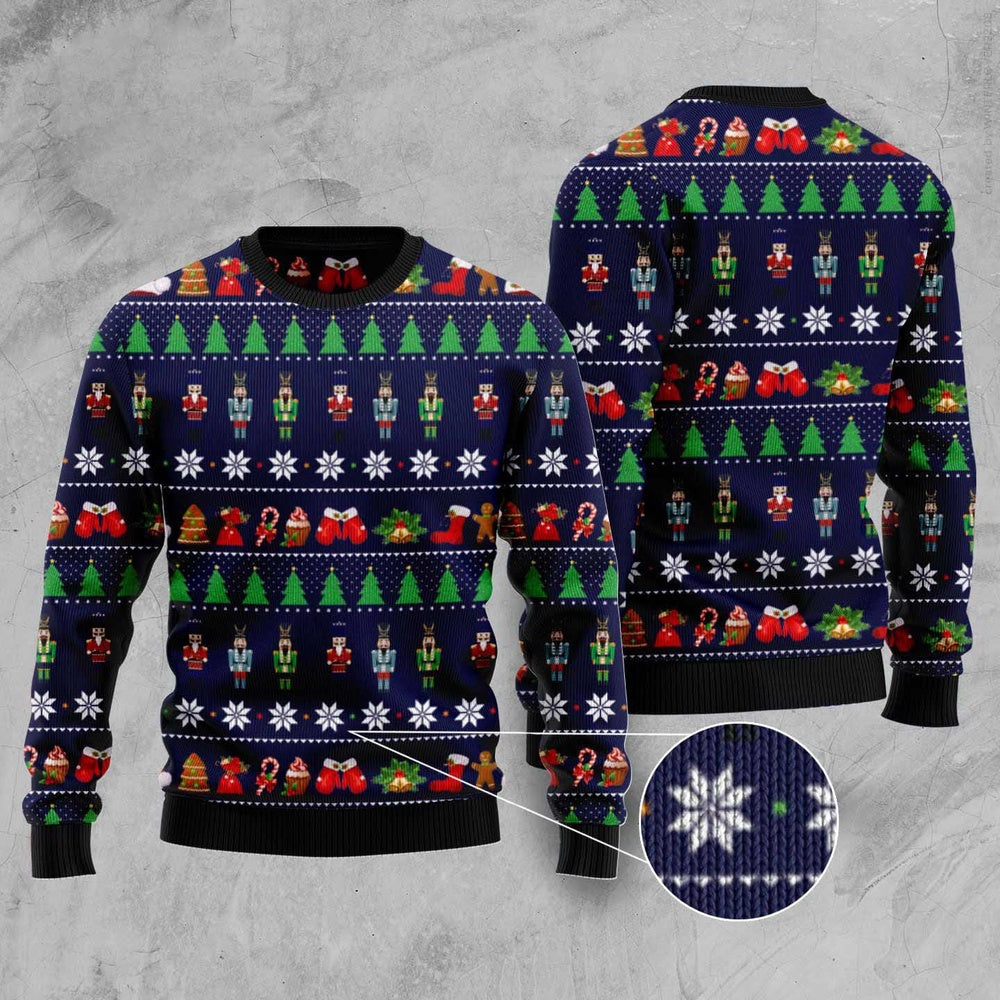 Nutcracker Pattern Ugly Christmas Sweater, Funny Xmas Sweater, Sweater Xmas