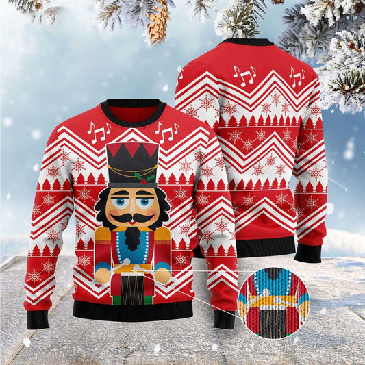 Nutcracker With Drum Ugly Christmas Sweater, Funny Xmas Sweater, Sweater Xmas