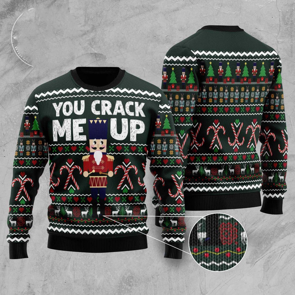 Nutcracker You Crack Me Up Ugly Christmas Sweater, Funny Xmas Sweater, Sweater Xmas