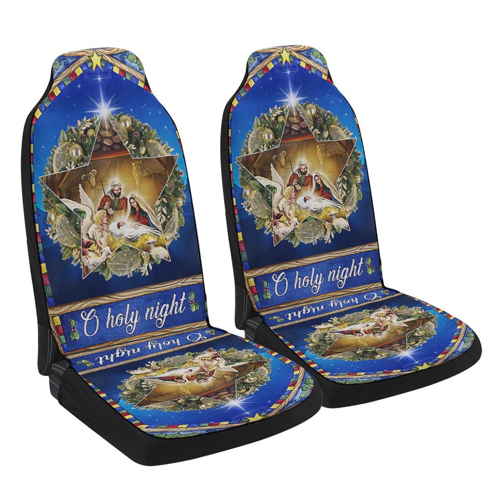 O Holy Night Christmas Nativity Jesus Cars Seat Cover, Christmas Car Seat Covers, Car Decor Gift