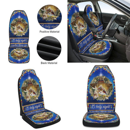O Holy Night Christmas Nativity Jesus Cars Seat Cover, Christmas Car Seat Covers, Car Decor Gift