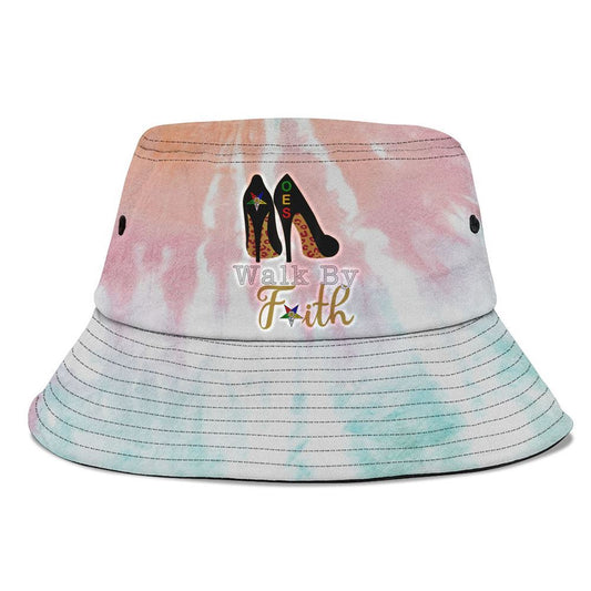 Oes Sisters Walk By Faith Order Of Eastern Star Bucket Hat, Mother's Day Bucker Hat, Tie Dye Bucket Hat, Women's Sun Hats