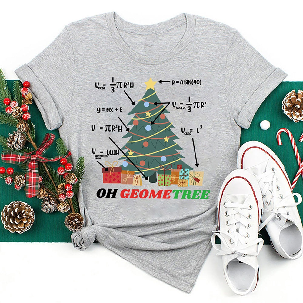 Oh Geometree Christmas T Shirt, Merry T Shirt, Unisex Christmas Shirts