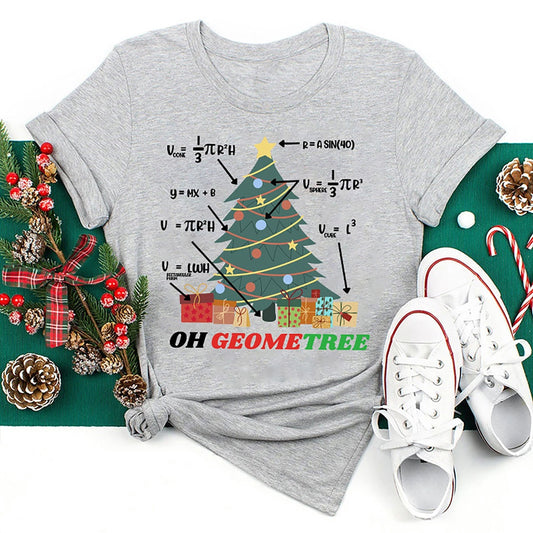 Oh Geometree Christmas T Shirt, Merry T Shirt, Unisex Christmas Shirts
