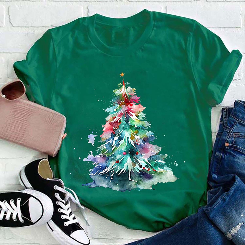 Oil Painted Christmas Tree T Shirt, Merry T Shirt, Unisex Christmas Shirts