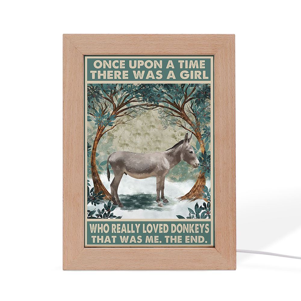 Once Upon A Time There Was A Girl Who Really Loved Donkey Frame Lamp, Mother's Day Night Light, Best Mom Ever, Gift For Mom