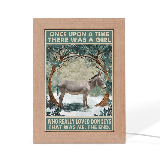 Once Upon A Time There Was A Girl Who Really Loved Donkey Frame Lamp, Mother's Day Night Light, Best Mom Ever, Gift For Mom